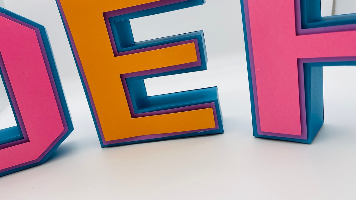 3D Alphabet Letters A-Z, SVG & PDF Templates - image 5