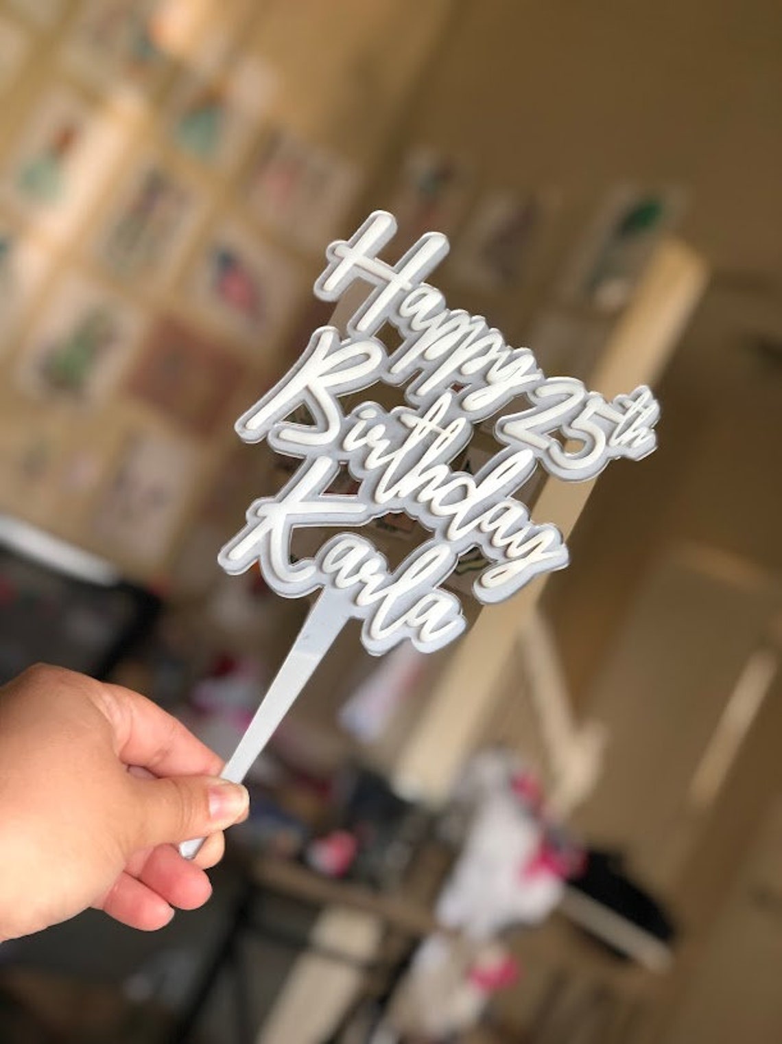 Custom Laser Cut Wood Cake Topper, Personalized Wedding Decor - image 3