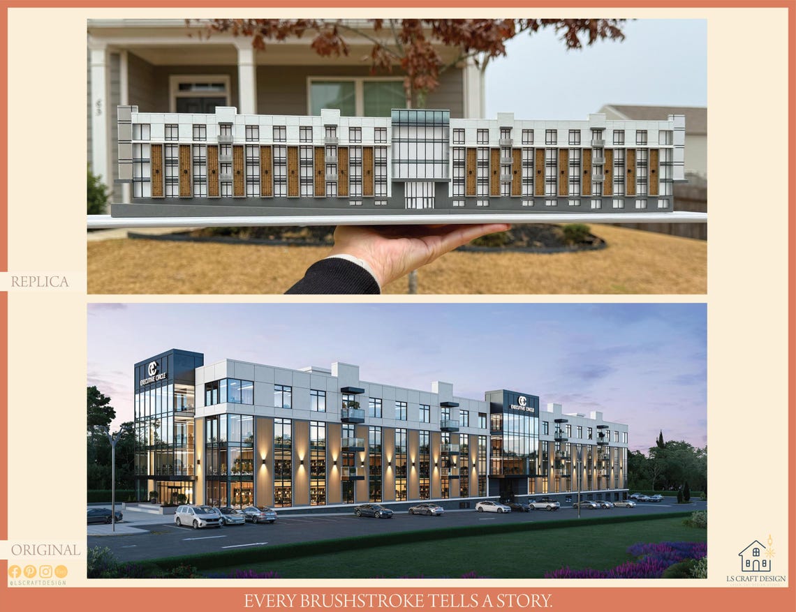 Custom Wooden Home Miniature, Architecture Replica, Property Portrait - image 3