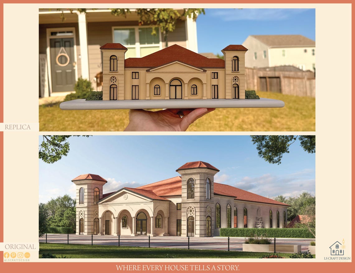 Custom Wooden Home Replica, Personalized Architecture Art - image 4