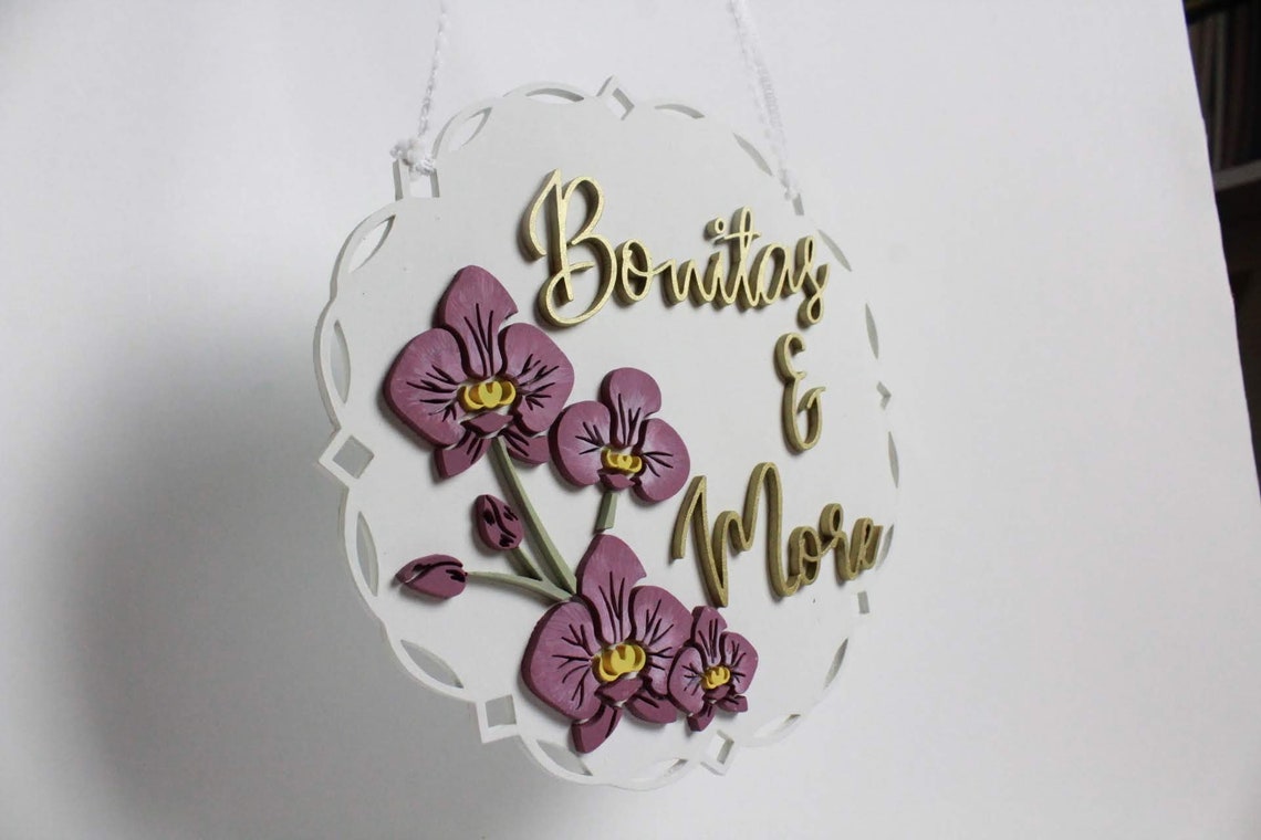 Custom Wooden Name Sign, Laser Cut Floral Nursery Decor - image 4
