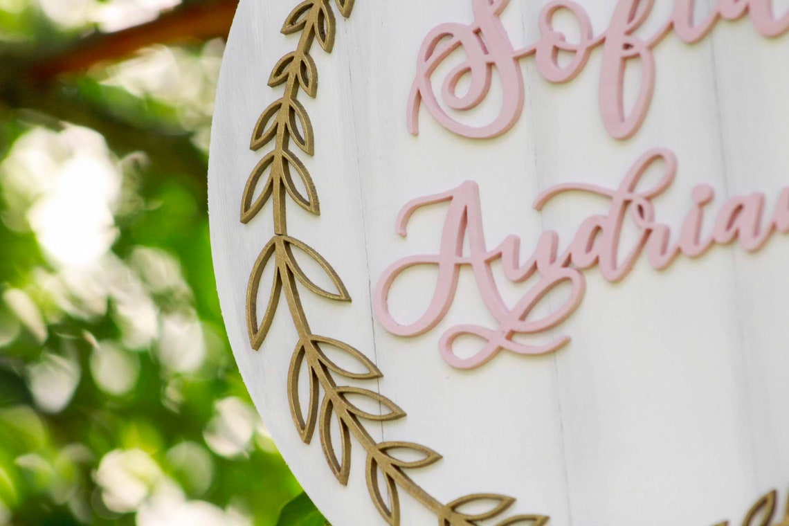 Flower Custom Wooden Name Sign, Laser Cut Nursery Decor, Photo Prop - image 4