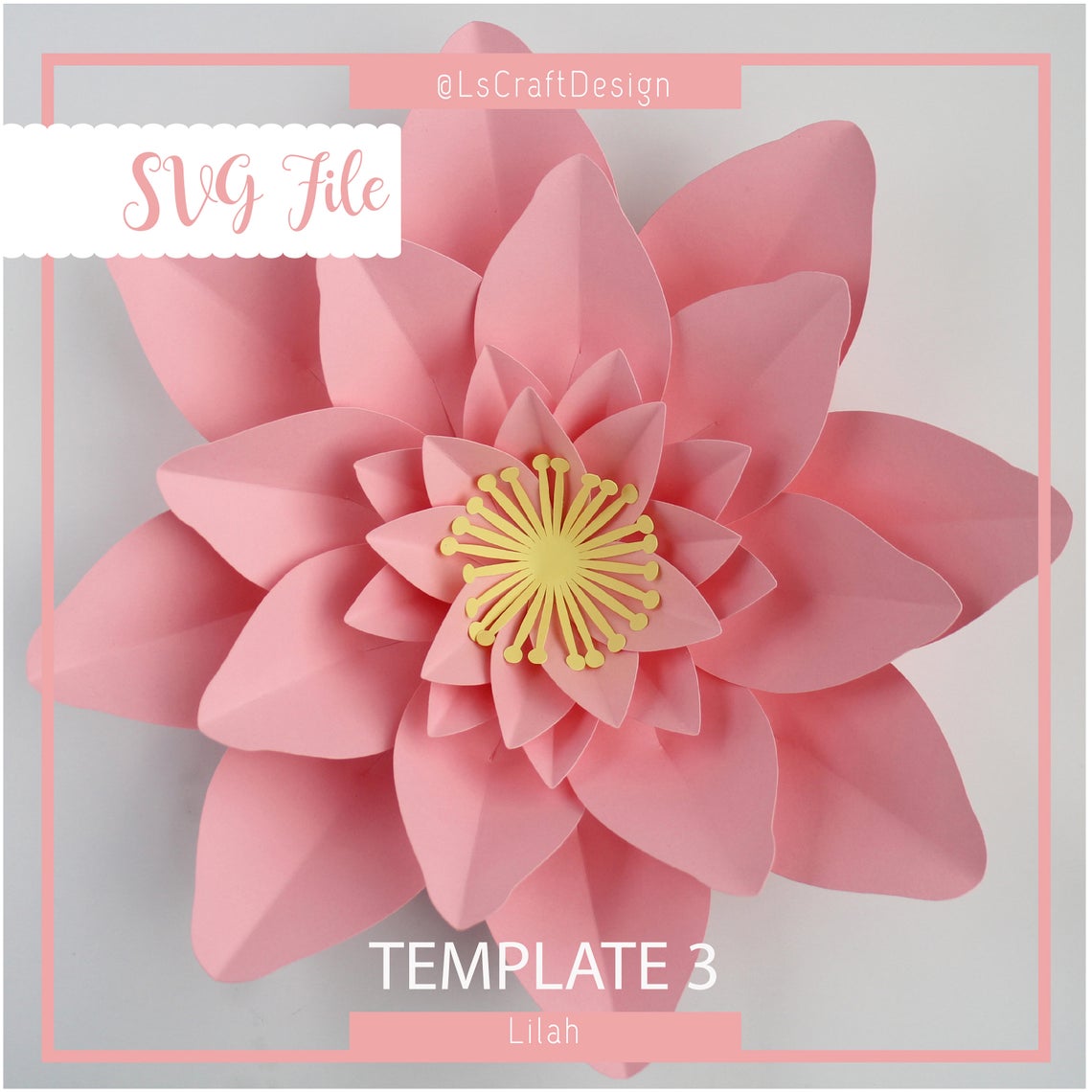 Giant Paper Flower SVG Template, Chloe #5, Cricut Silhouette Ready - image 7