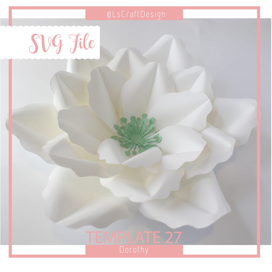 Giant Paper Flower SVG Template, Dorothy #27, Cricut Silhouette (Digital Download) - image 3