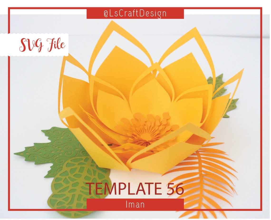 Giant Paper Flower SVG Template, Iman #56 (Digital Download) - image 4