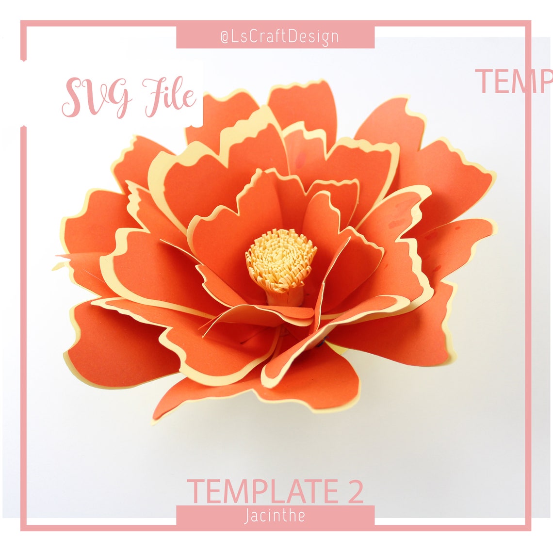 Giant Paper Flower SVG Template, Jacinthe #2, Cricut Silhouette Ready - image 3