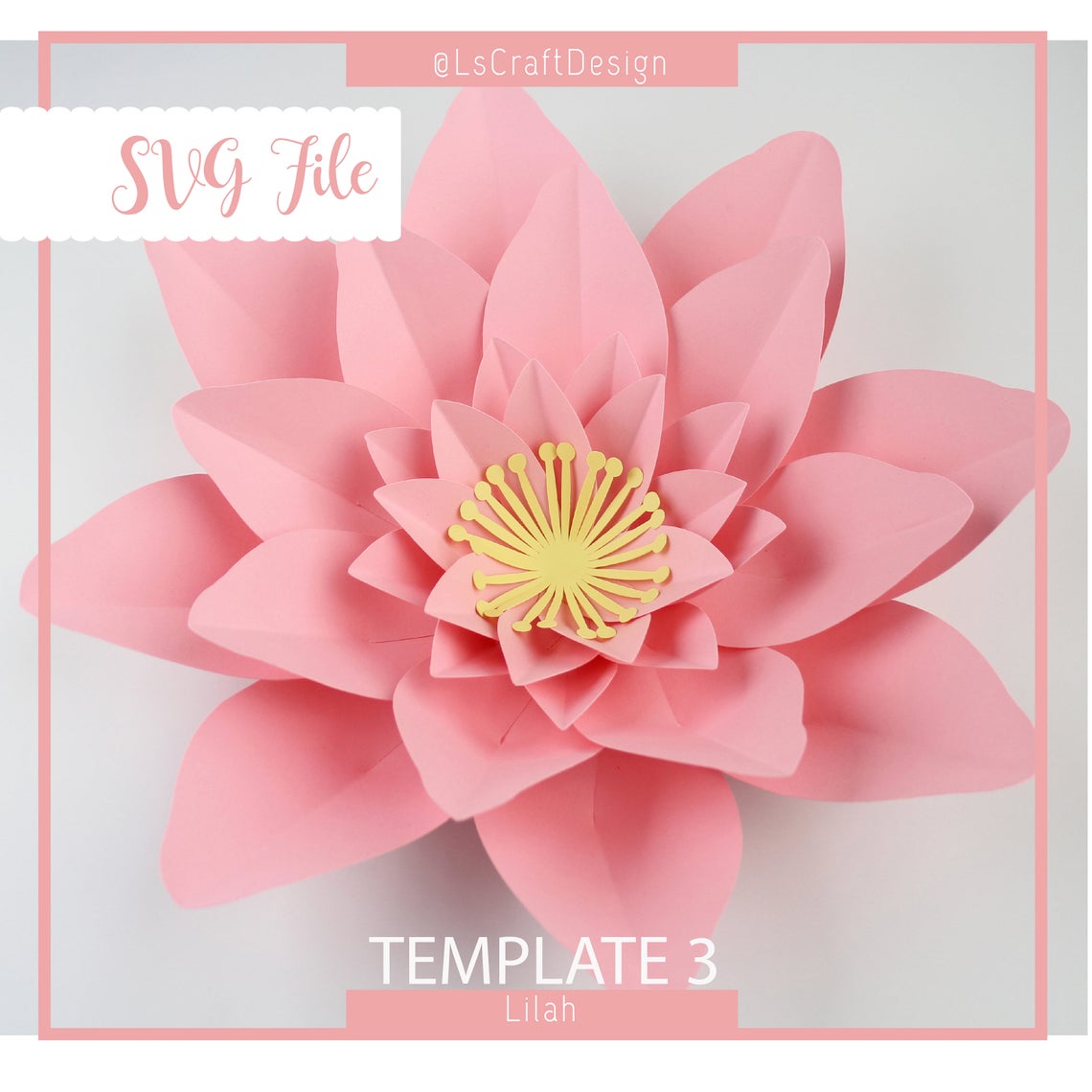 Giant Paper Flower SVG Template, Lilah Style, DIY Floral Decor (Digital Download) - image 3