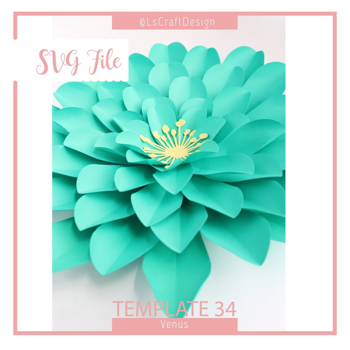 Giant Paper Flower SVG Template, Venus #34 (Digital Download) - image 3