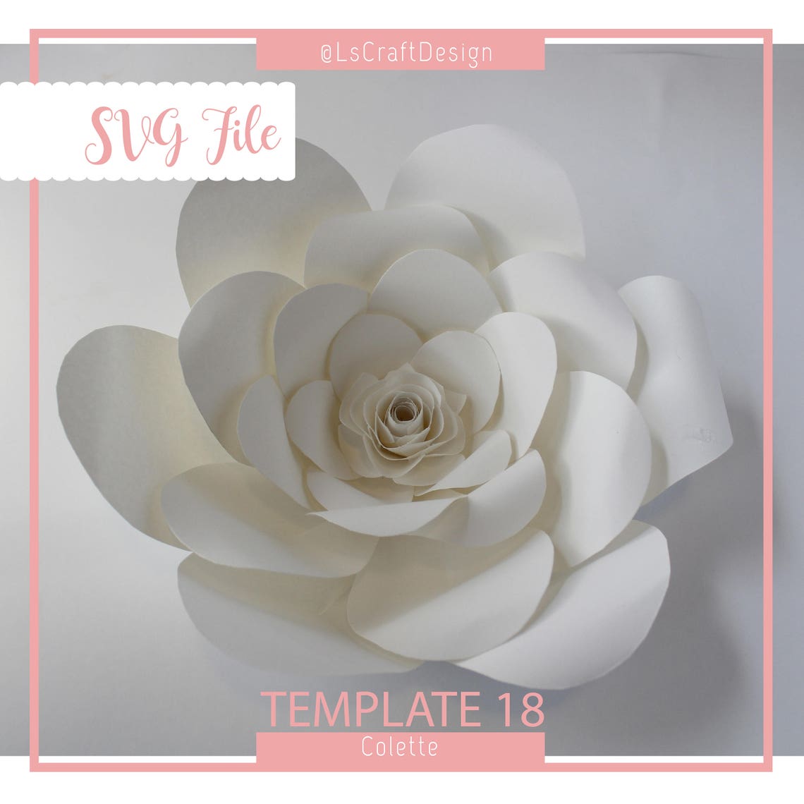 Giant Paper Flower Template, Colette #18 (SVG File) - image 3
