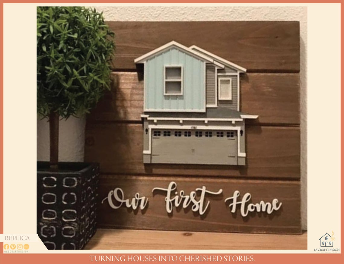House Replica, Miniature House, Emotional Gift, Decorative Wooden House, Hand Painted Wooden House, Custom Made House, Christmas gifts - image 5