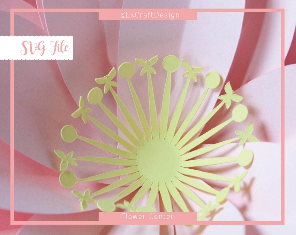 Mermaid Flower Center SVG Template, DIY Paper Flower (Digital Download) - image 7