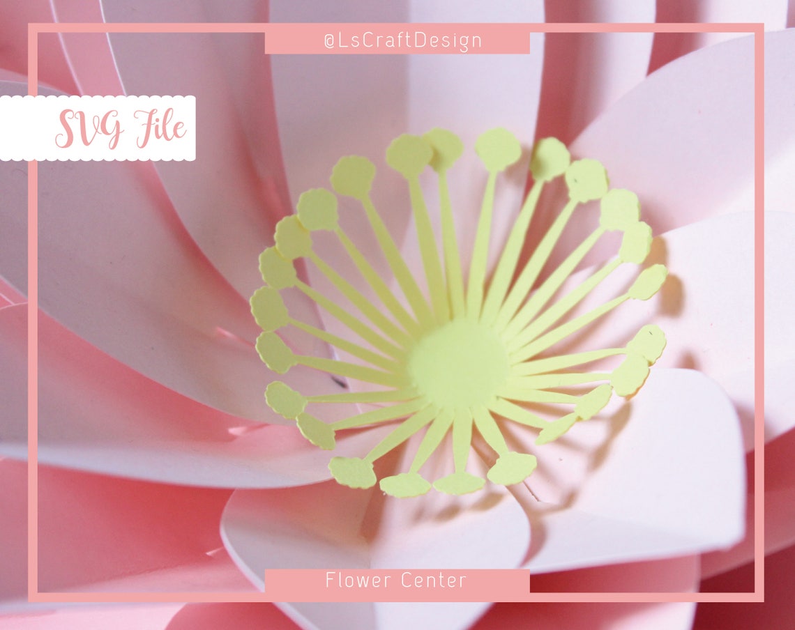 Paper Flower Center SVG Template, DIY Shell Flower (Digital Download) - image 3
