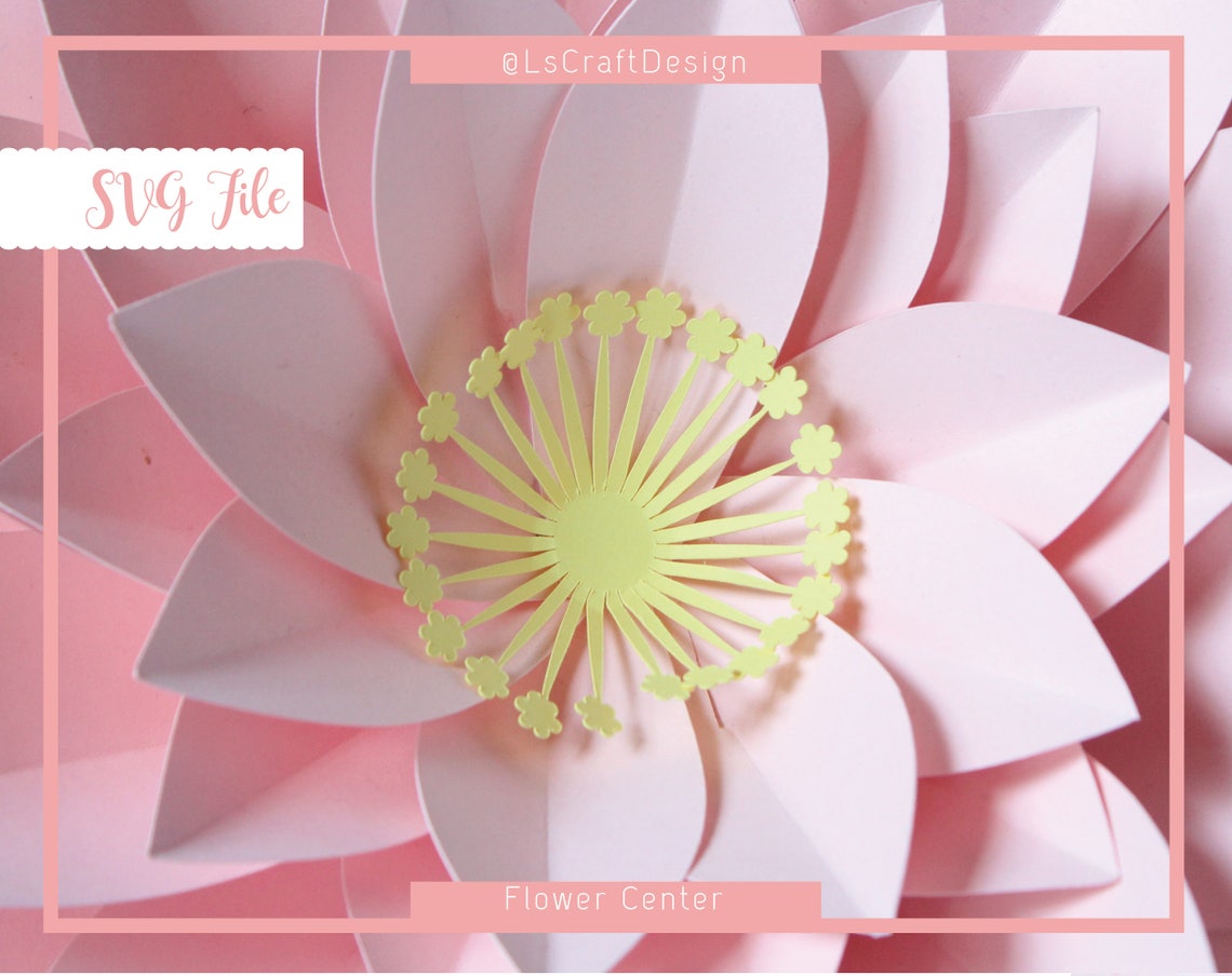 Paper Flower Center SVG Template, DIY Silhouette & Cricut (Digital Download) - image 3