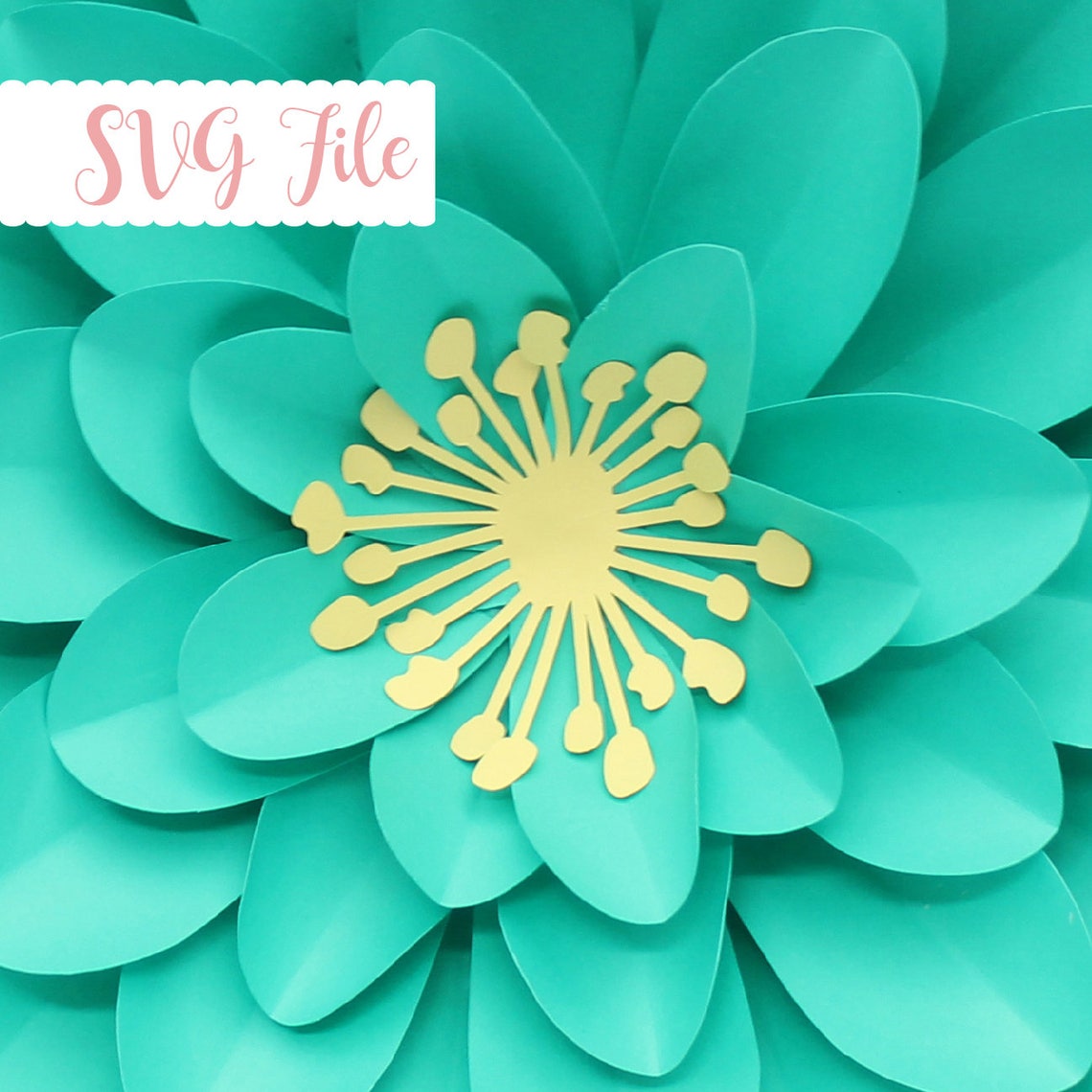 Paper Flower Center Template, DIY Decor (SVG, Cricut, Silhouette) - image 4
