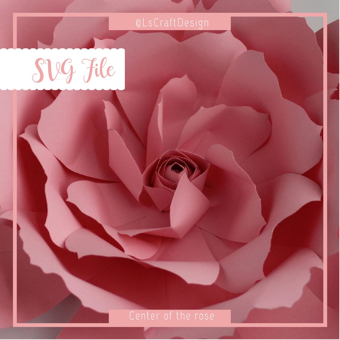 Paper Flower Center Template, Rose SVG, Cricut Silhouette (Digital Download) - image 3