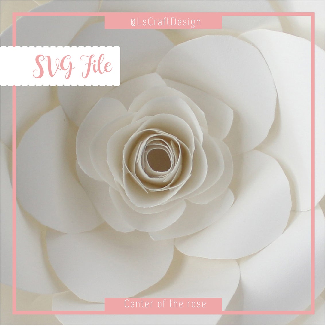 Paper Flower Center Template, Rose SVG, Cricut Silhouette (Digital Download) - image 5