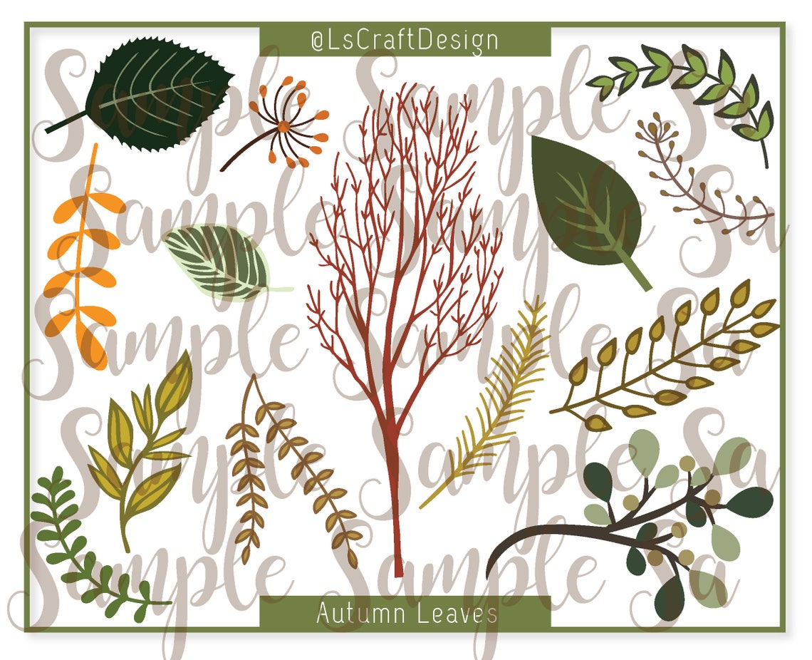 Paper Flower Leaf Template, Winter Foliage SVG Set (Digital Download) - image 6