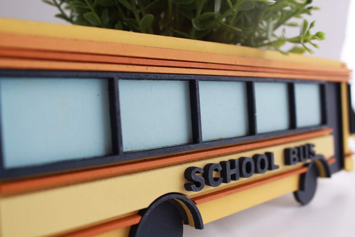Personalized School Bus Driver Gift, Hand Painted MDF Mini Bus - image 3