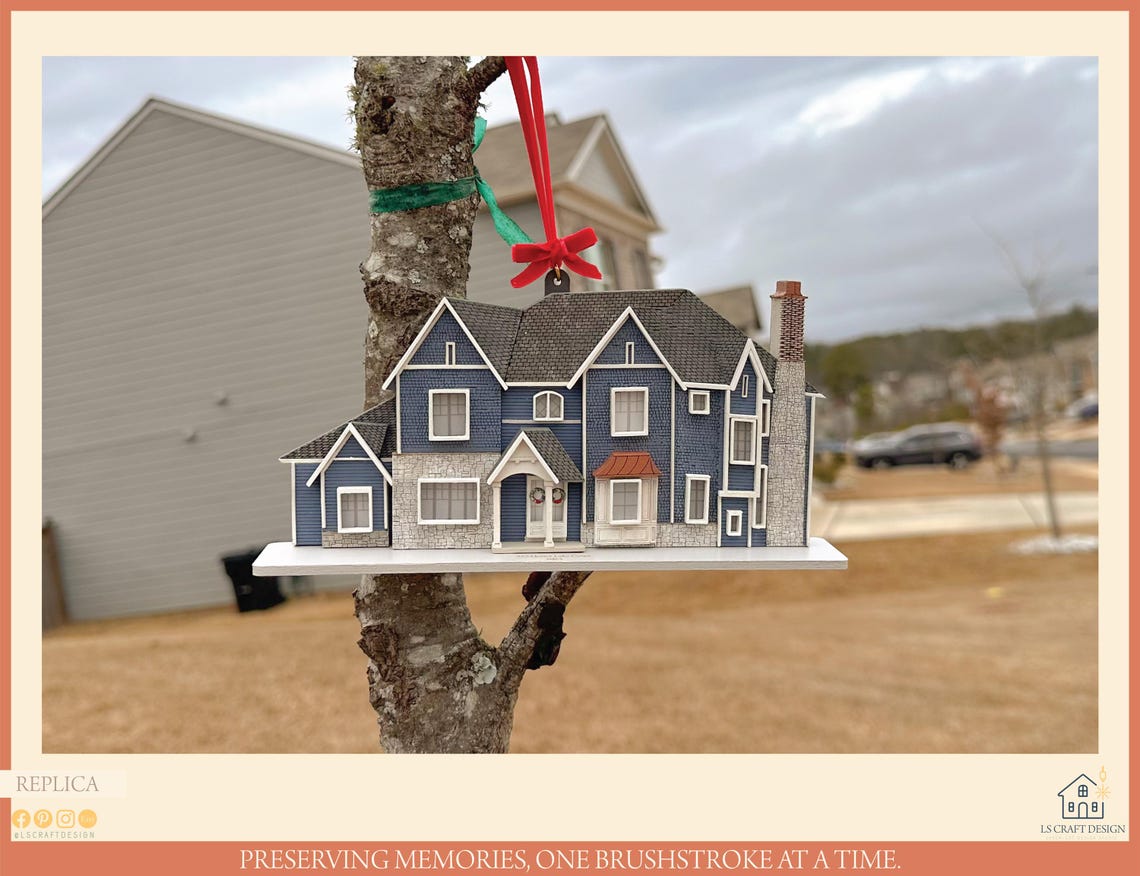 Personalized Wooden Home Replica, Miniature House Portrait, Custom House Gift - image 5