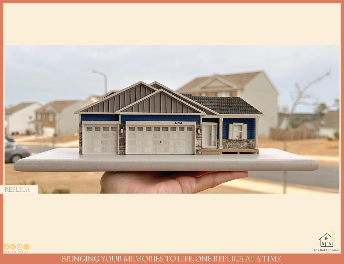 Personalized Wooden Home Replica, Miniature House Portrait, Custom House Gift - image 7