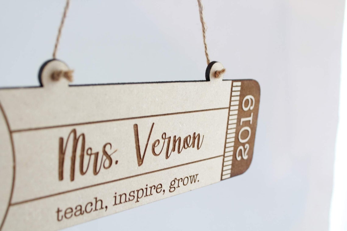 Personalized Wooden Pencil Teacher Classroom Sign - image 3