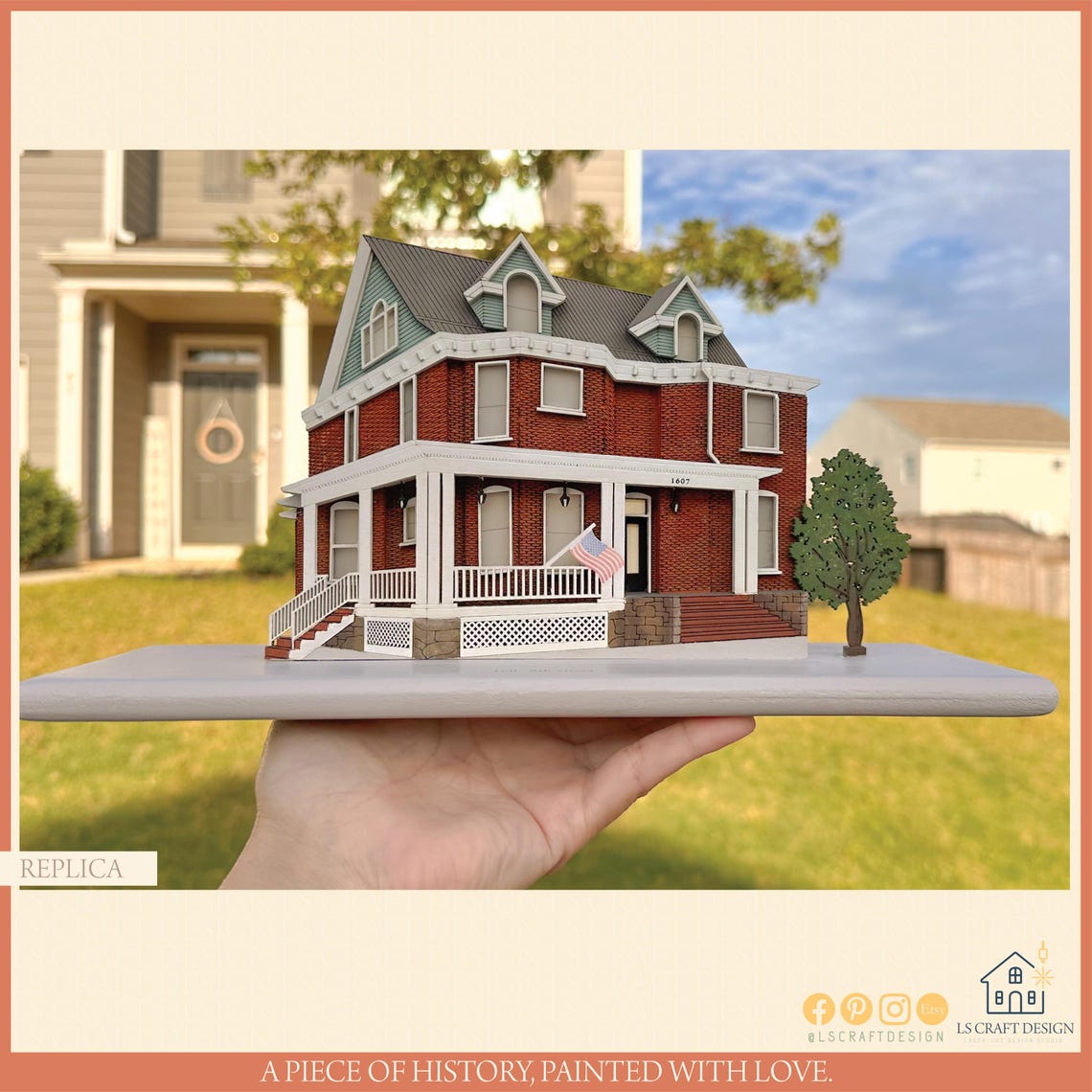 Custom Handmade Wooden House Miniature, Home Portrait Gift