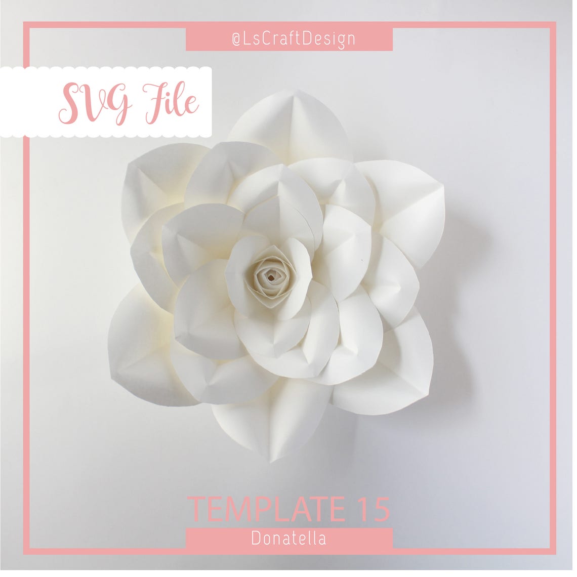 Giant Paper Flower SVG Template, DIY Floral Decor (Digital Download)