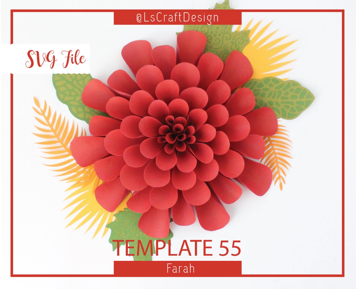 Giant Paper Flower SVG Template, Farah #55 (Digital Download)