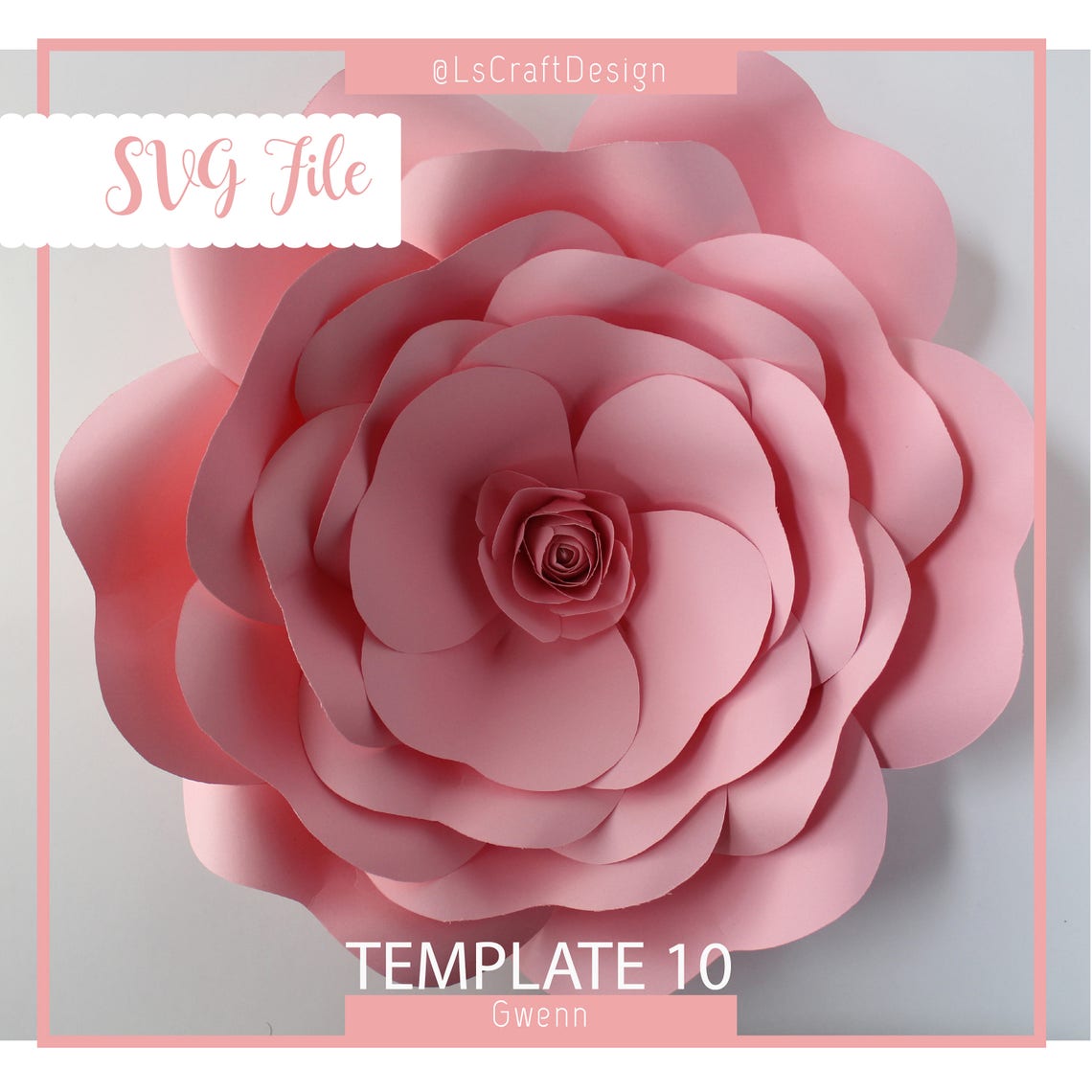 Giant Paper Flower SVG Template, Gween #10, DIY Floral Decor (Digital Download)