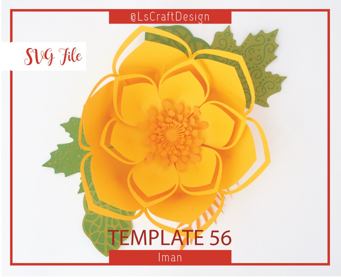 Giant Paper Flower SVG Template, Iman #56 (Digital Download)