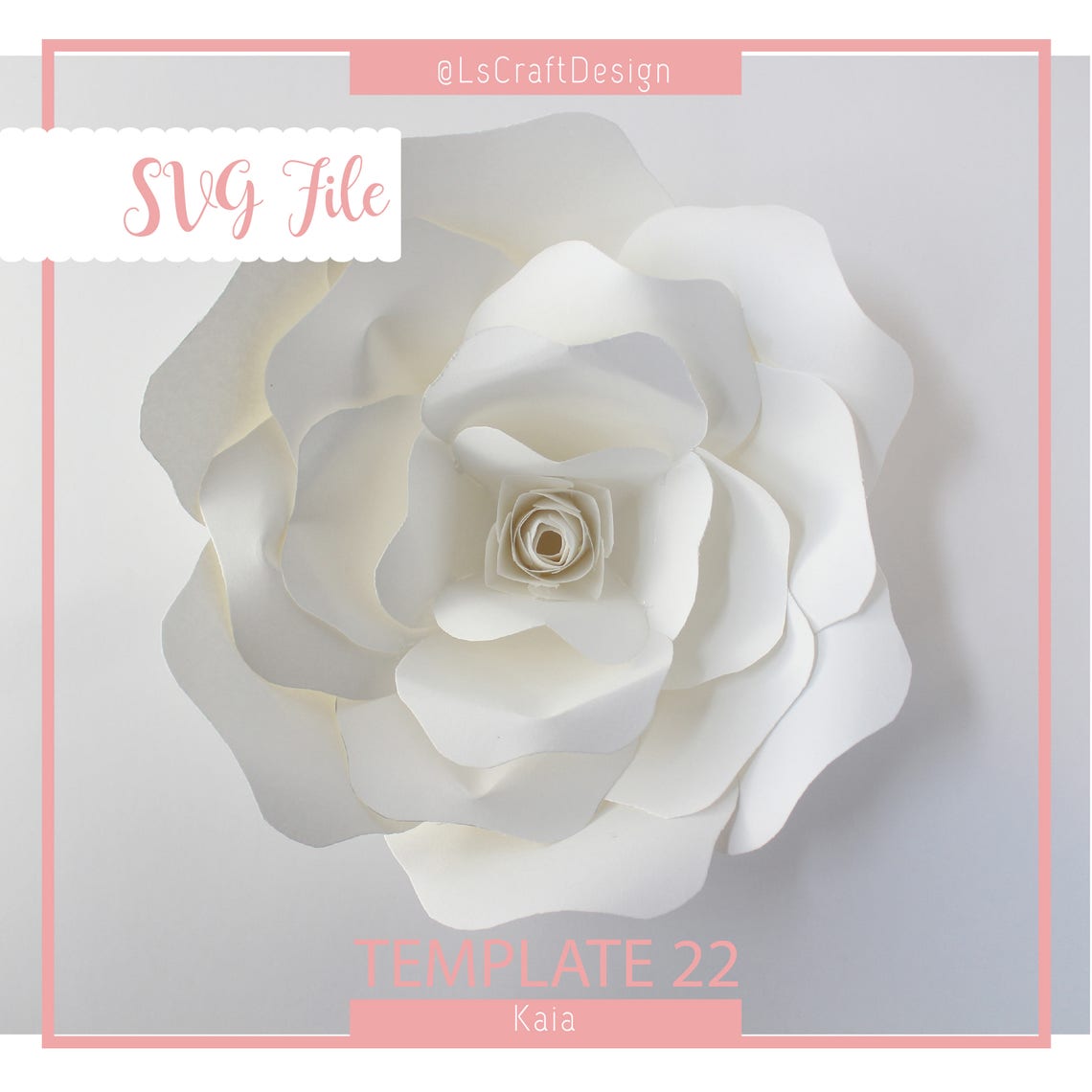 Giant Paper Flower SVG Template, Kaia #22 (Digital Download)