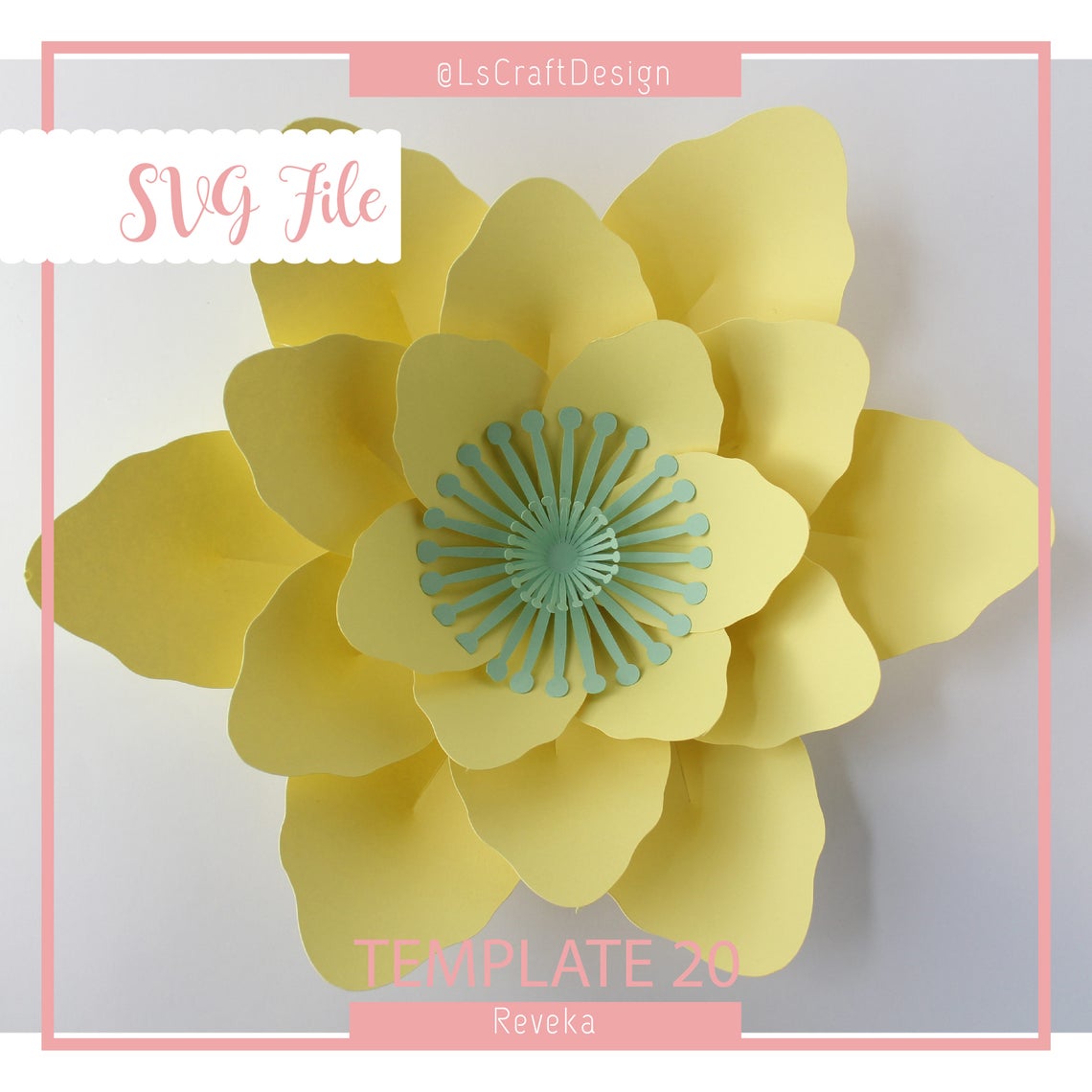 Giant Paper Flower SVG Template, Reveka #20 (Digital Download)