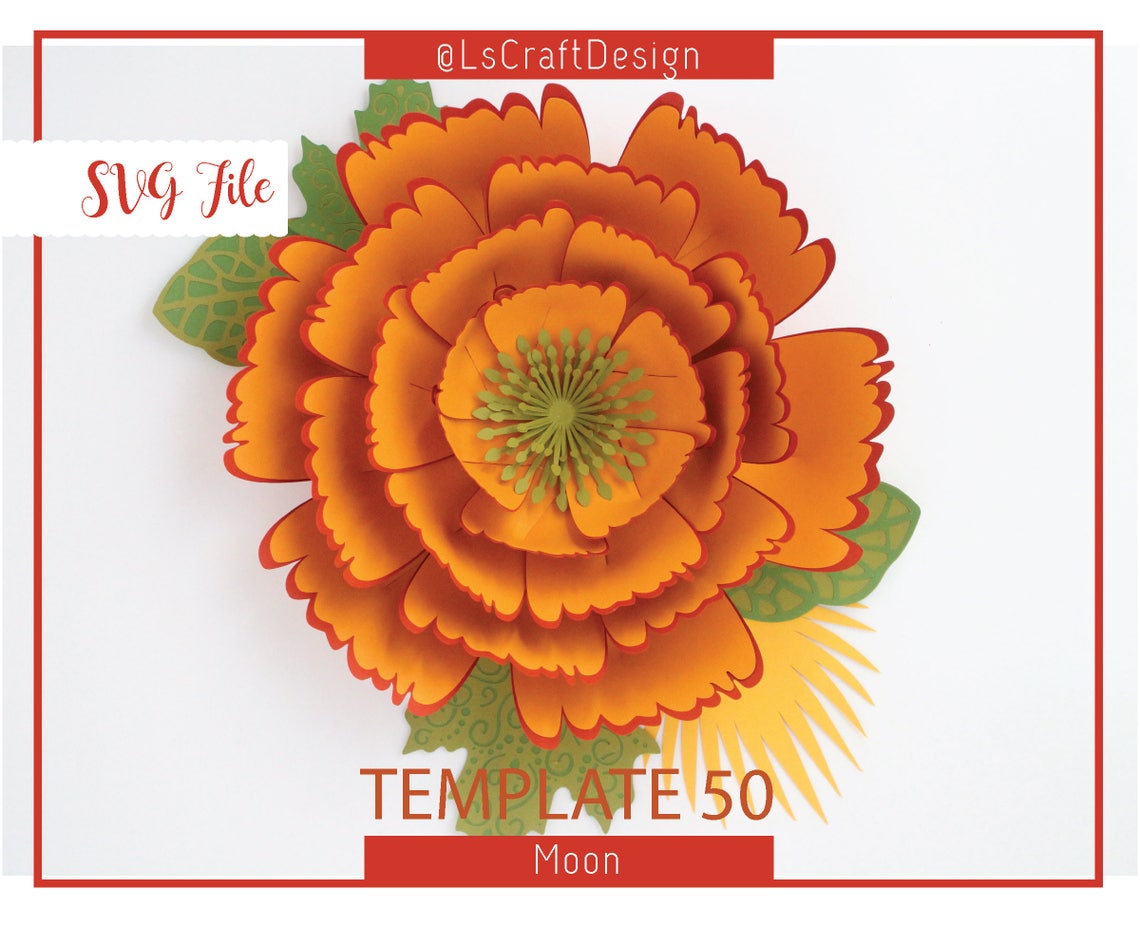 Giant Paper Flower SVG Template, Wall Decor (Digital Download)