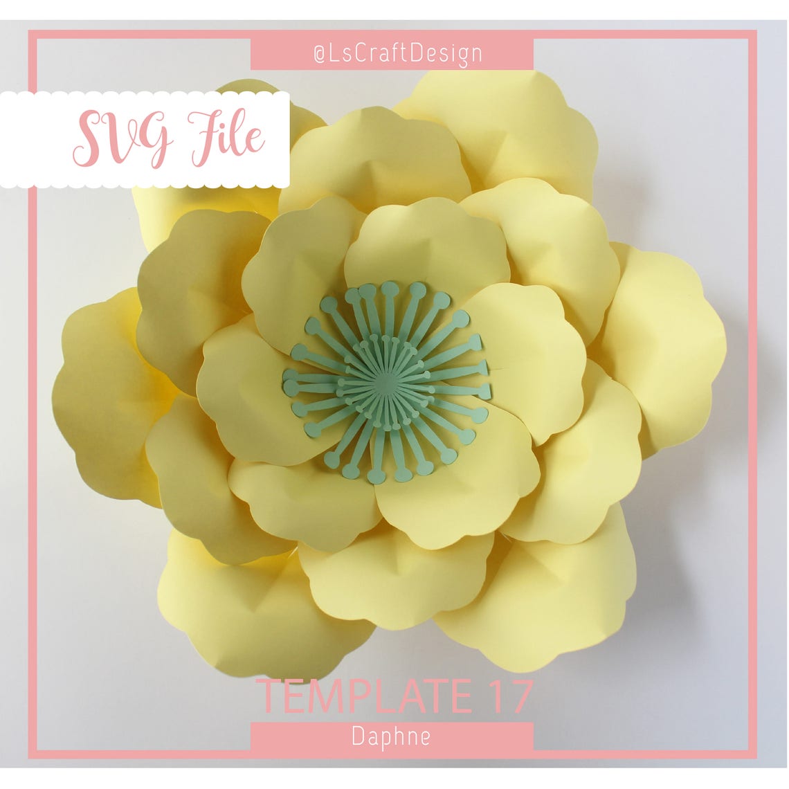 Giant Paper Flower Template, Daphne #17, SVG, Cricut, Silhouette (Digital Download)