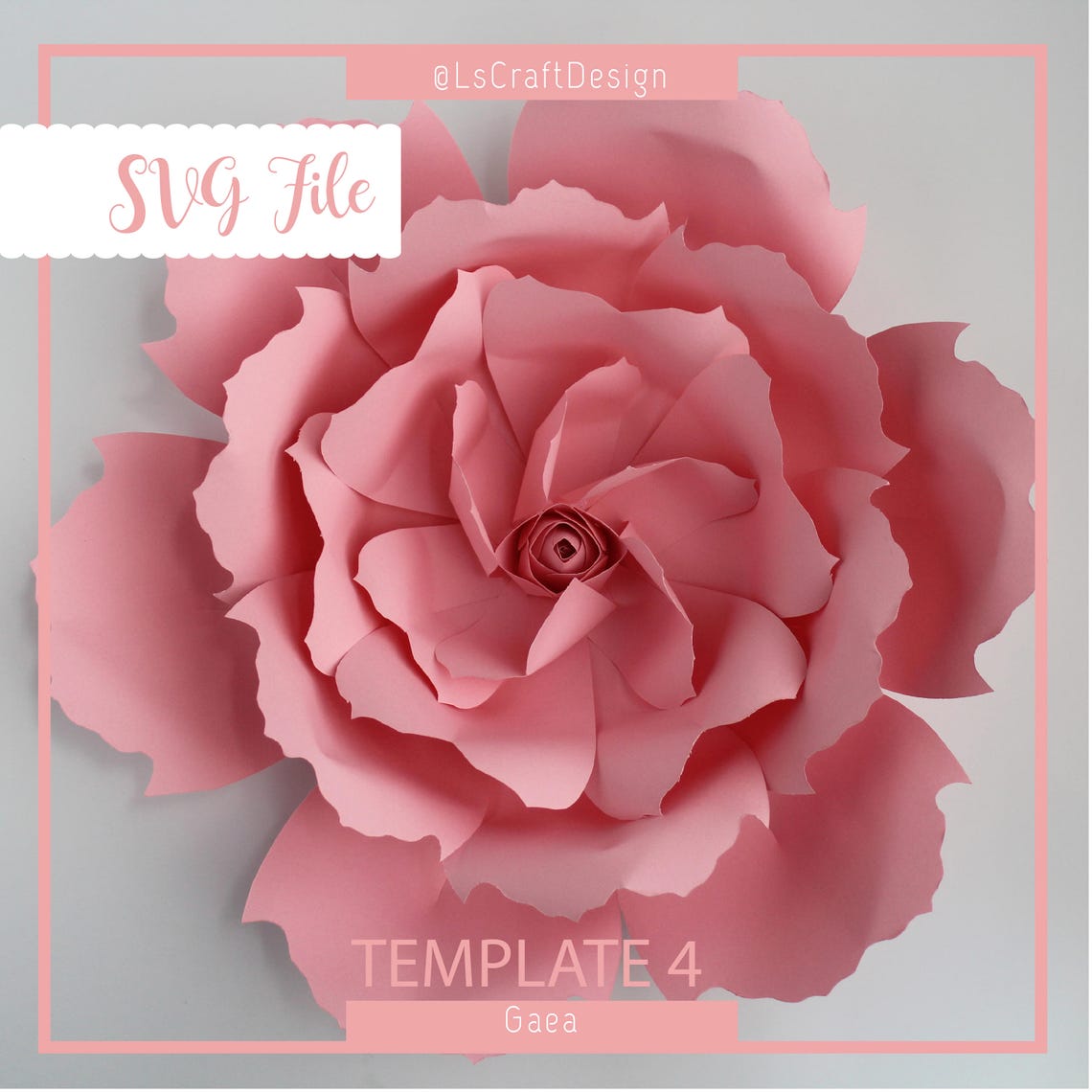 Giant Paper Flower Template, DIY Decor, Cricut, Silhouette (SVG File)