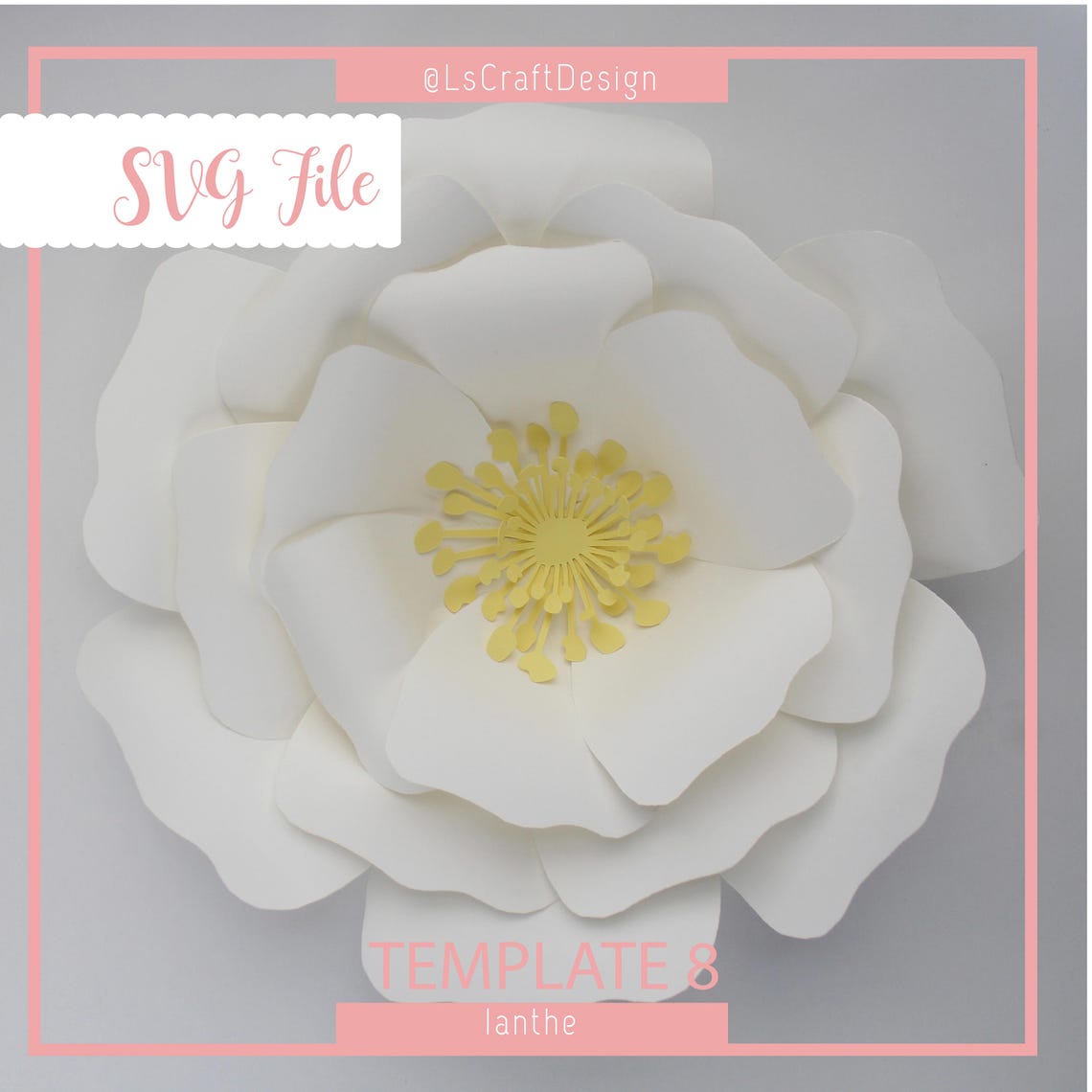 Giant Paper Flower Template, DIY Decor (SVG, PDF)