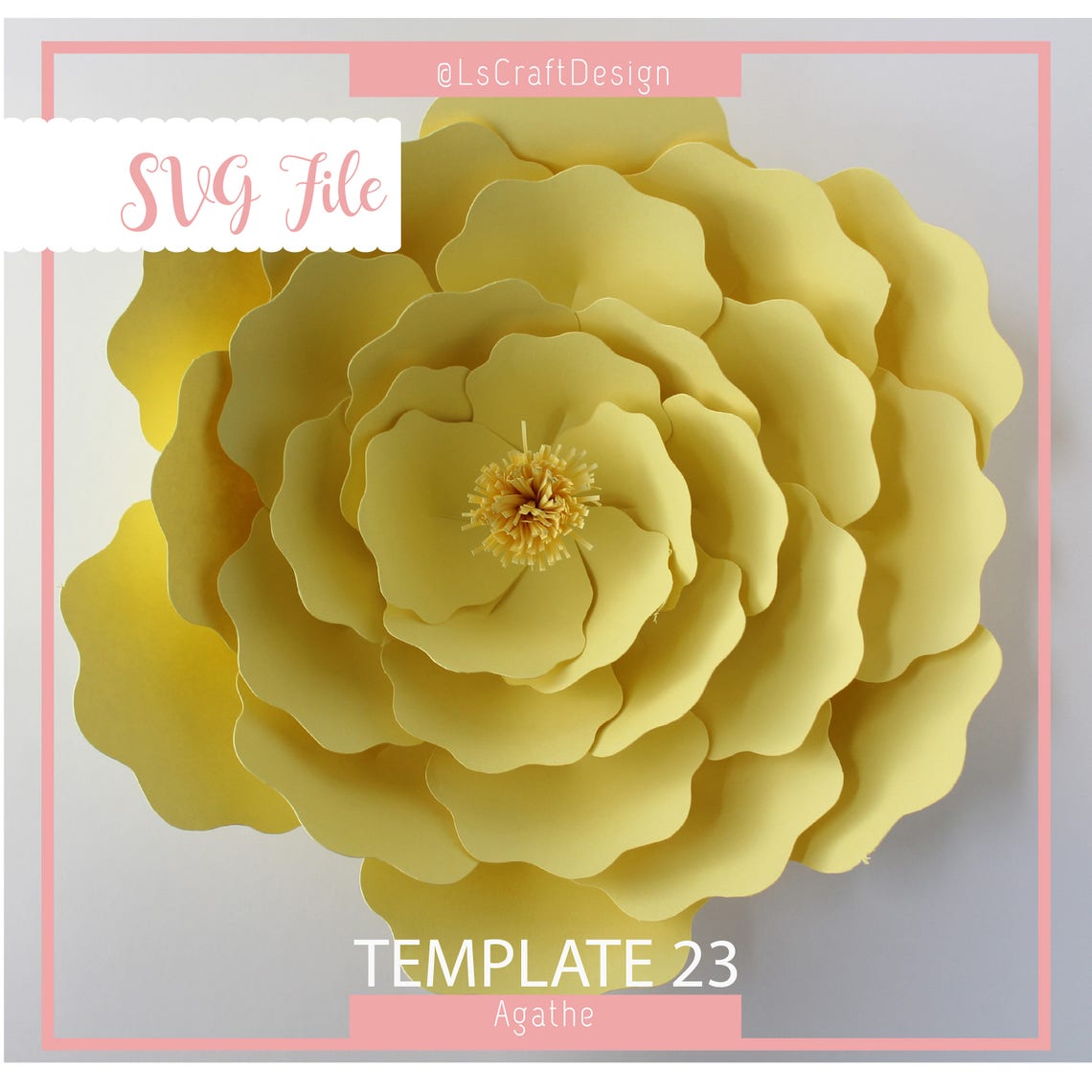Large Paper Flower SVG Template, Unicorn Decor (Digital Download)
