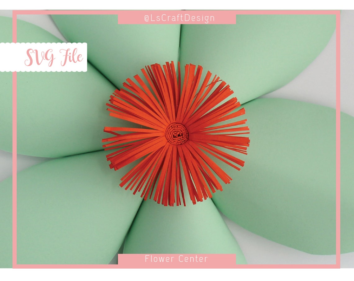 Paper Flower Center Template, DIY Hedgehog Style (SVG Digital Download)