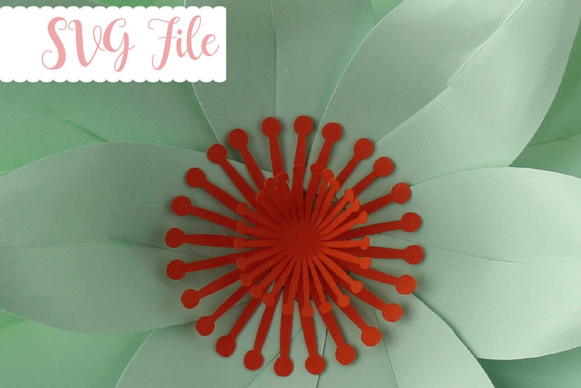 Paper Flower Center Template, DIY SVG File (Cricut, Silhouette)