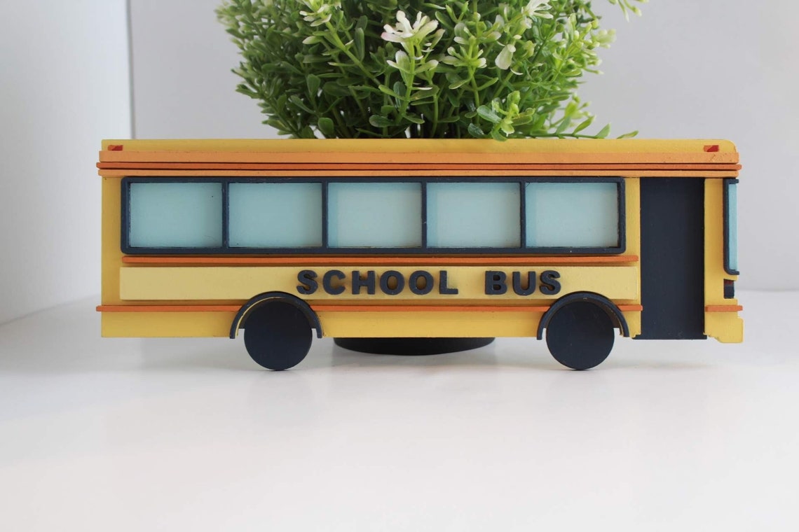 Personalized School Bus Driver Gift, Hand Painted MDF Mini Bus