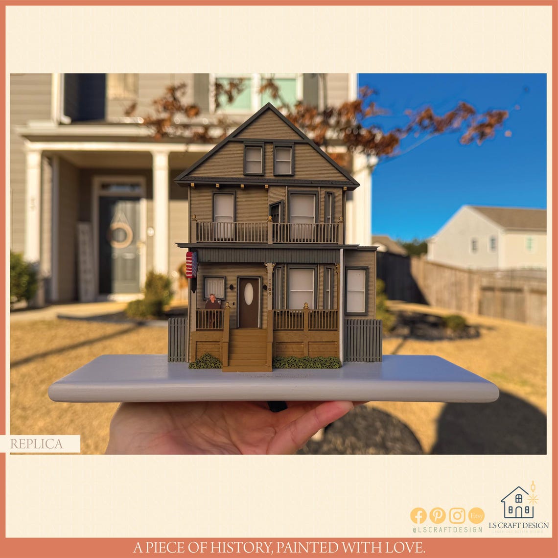 Personalized Wooden Home Replica, Miniature House Portrait, Custom House Gift