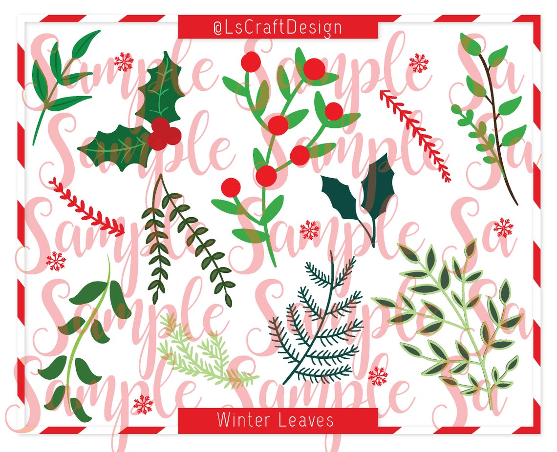 Winter Leaves SVG Template, Layered Paper Leaves (Digital Download)